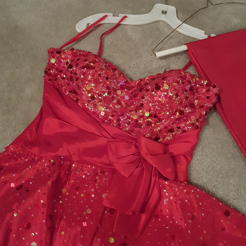 BLING RED PROM DRESS!! - Picture 2 of 6